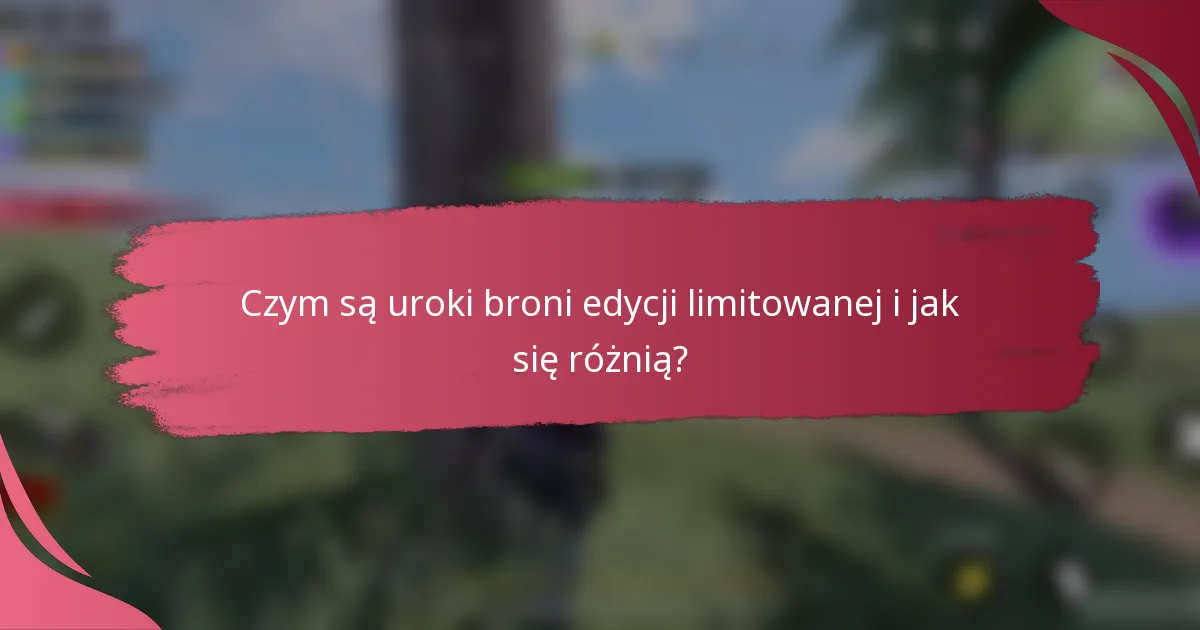 Czym są uroki broni edycji limitowanej i jak się różnią?
