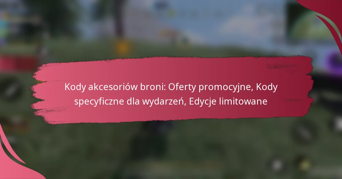 Kody akcesoriów broni: Oferty promocyjne, Kody specyficzne dla wydarzeń, Edycje limitowane