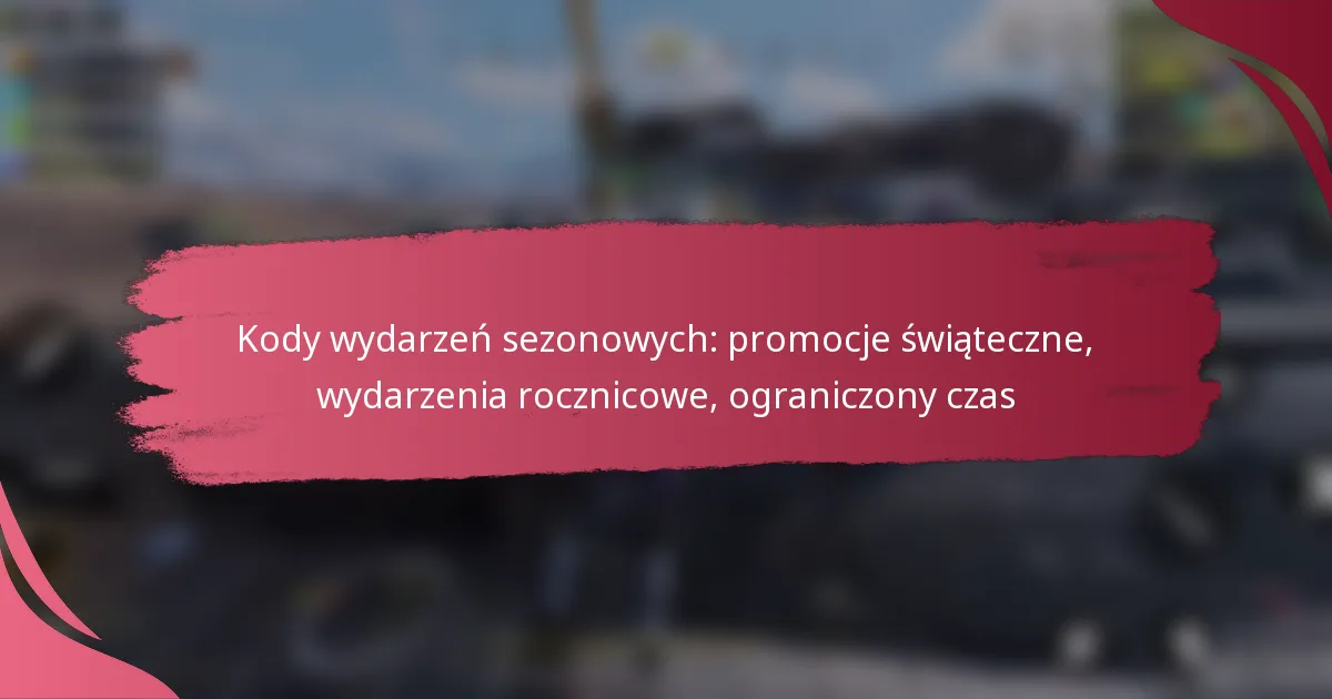 Kody wydarzeń sezonowych: promocje świąteczne, wydarzenia rocznicowe, ograniczony czas