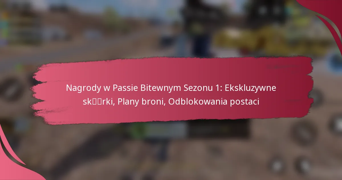Nagrody w Passie Bitewnym Sezonu 1: Ekskluzywne skórki, Plany broni, Odblokowania postaci