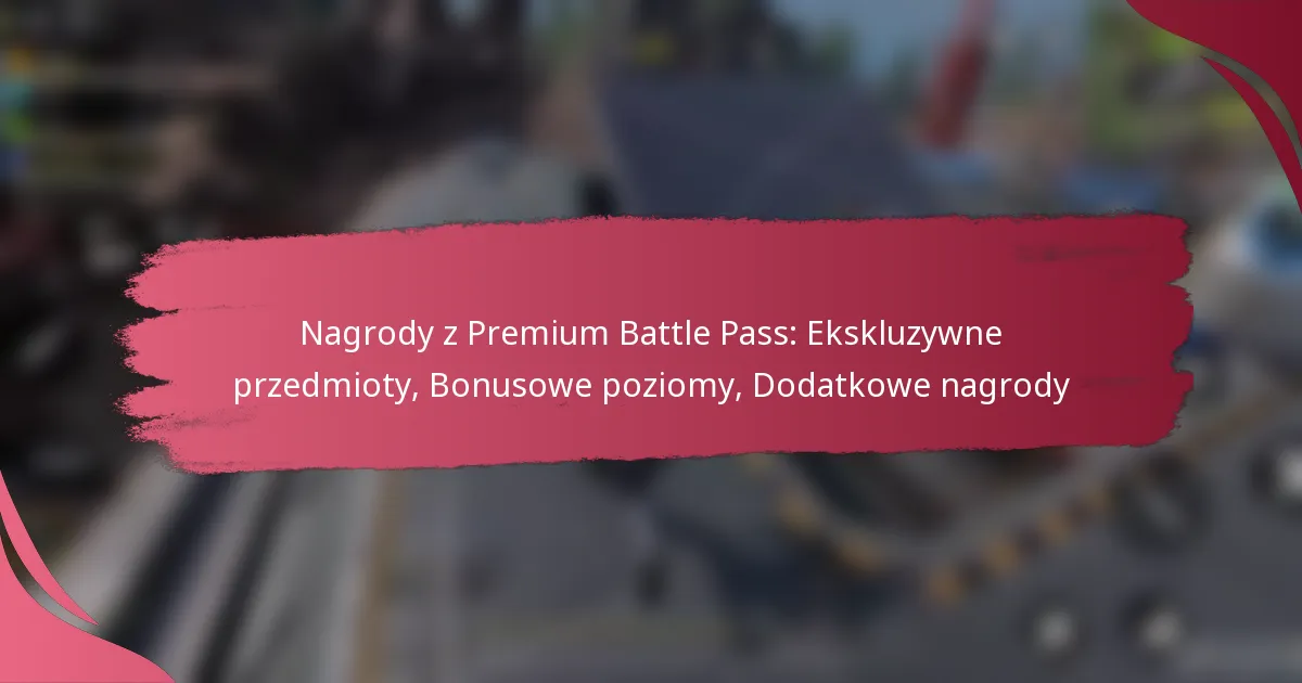 Nagrody z Premium Battle Pass: Ekskluzywne przedmioty, Bonusowe poziomy, Dodatkowe nagrody