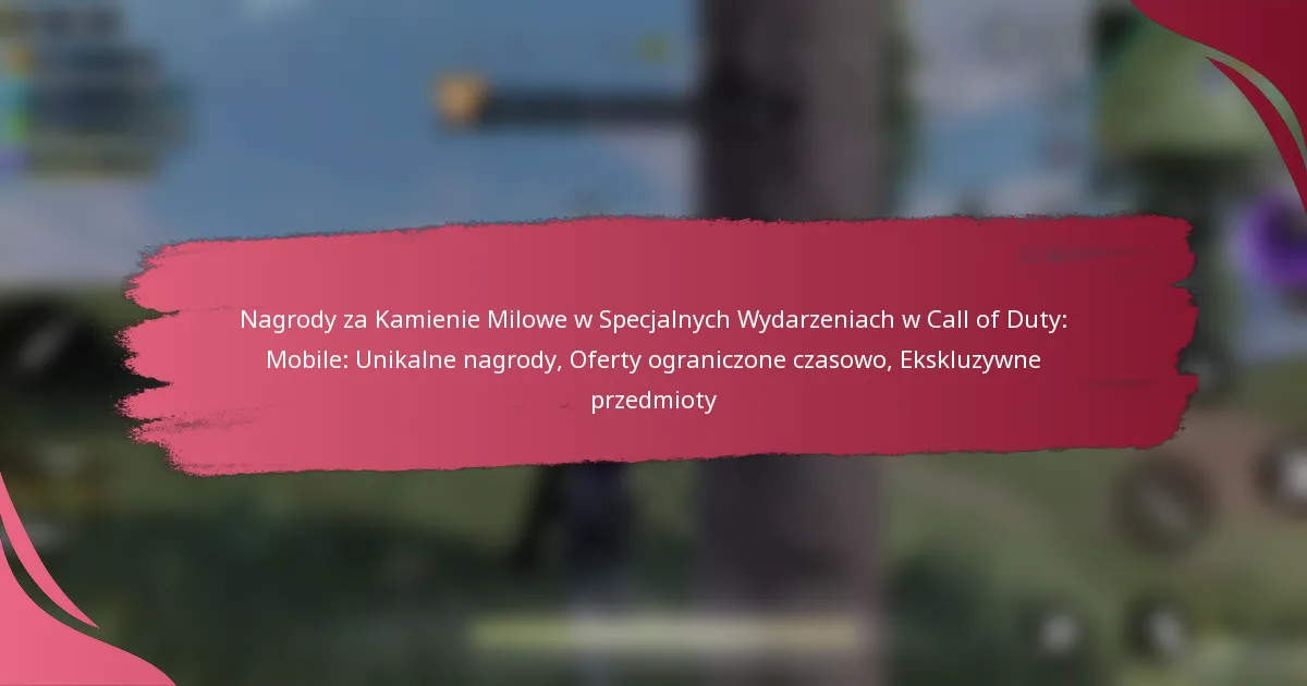Nagrody za Kamienie Milowe w Specjalnych Wydarzeniach w Call of Duty: Mobile: Unikalne nagrody, Oferty ograniczone czasowo, Ekskluzywne przedmioty