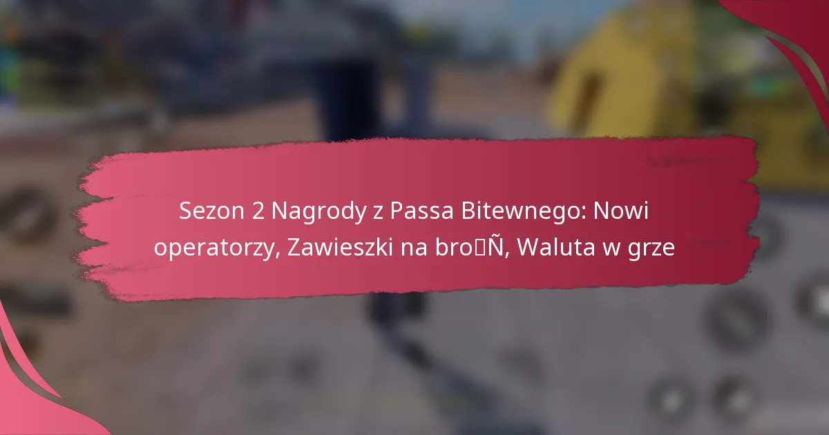 Sezon 2 Nagrody z Passa Bitewnego: Nowi operatorzy, Zawieszki na broń, Waluta w grze