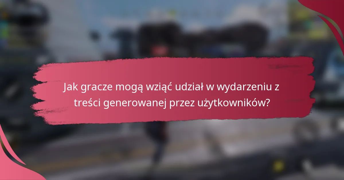 Jak gracze mogą wziąć udział w wydarzeniu z treści generowanej przez użytkowników?