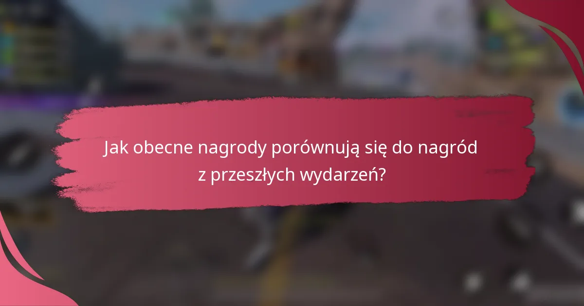 Jak obecne nagrody porównują się do nagród z przeszłych wydarzeń?