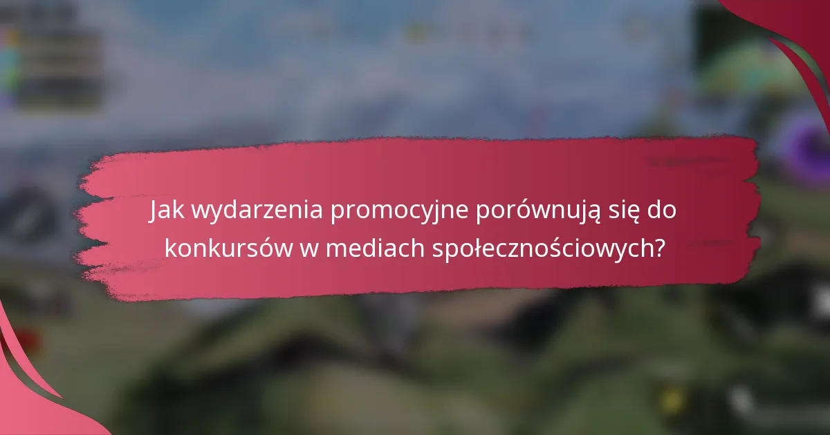 Jak wydarzenia promocyjne porównują się do konkursów w mediach społecznościowych?