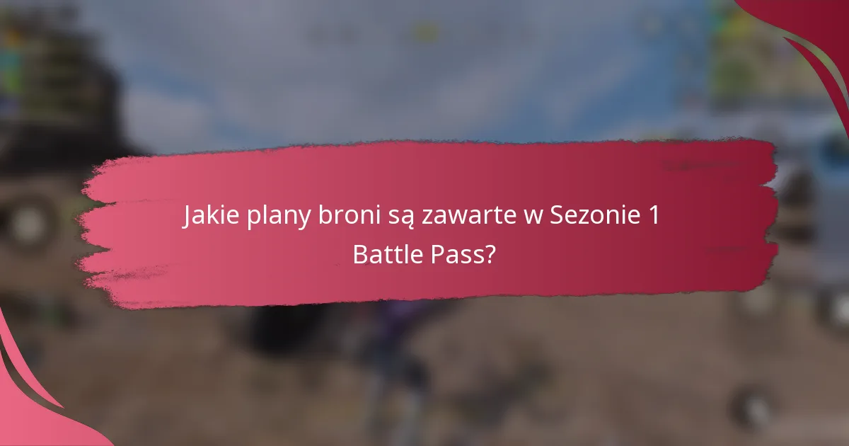 Jakie plany broni są zawarte w Sezonie 1 Battle Pass?