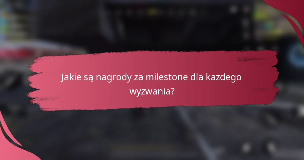 Jakie są nagrody za milestone dla każdego wyzwania?