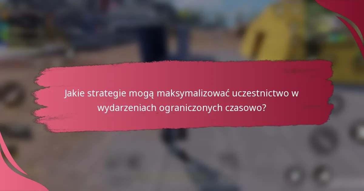Jakie strategie mogą maksymalizować uczestnictwo w wydarzeniach ograniczonych czasowo?
