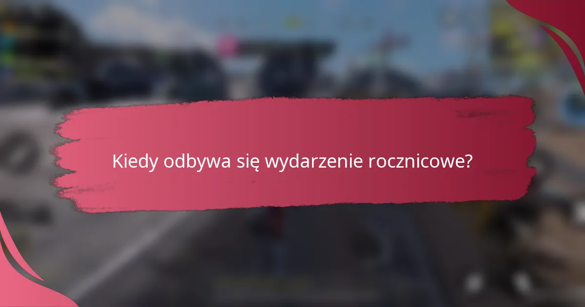 Kiedy odbywa się wydarzenie rocznicowe?