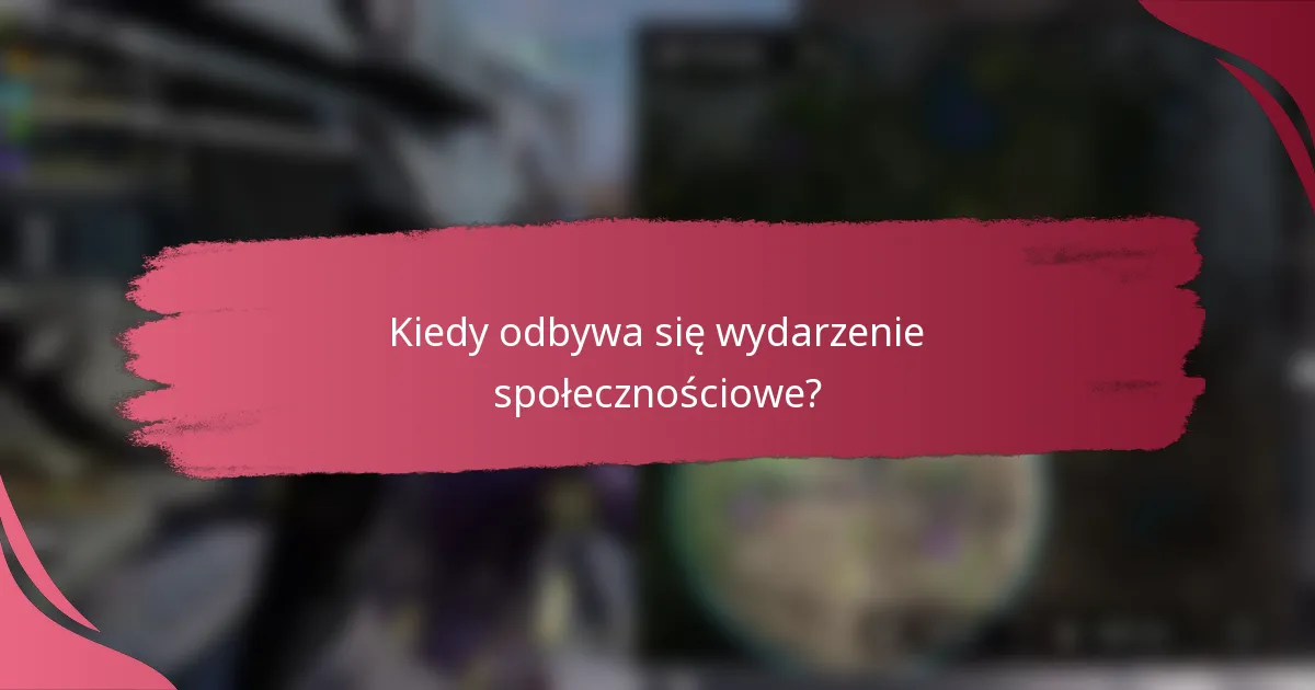 Kiedy odbywa się wydarzenie społecznościowe?
