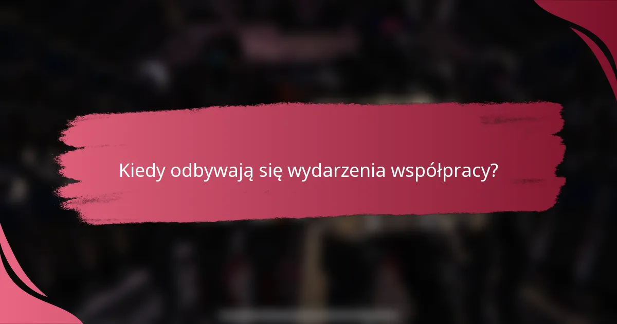Kiedy odbywają się wydarzenia współpracy?
